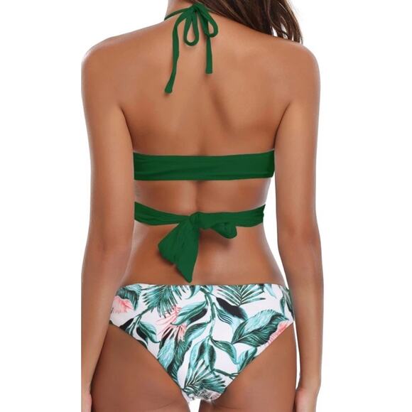 SHEKINI Womens Swimsuit 2-Piece Push Up Halter Bandage Bikini Set Snake Print XS - Picture 11 of 11